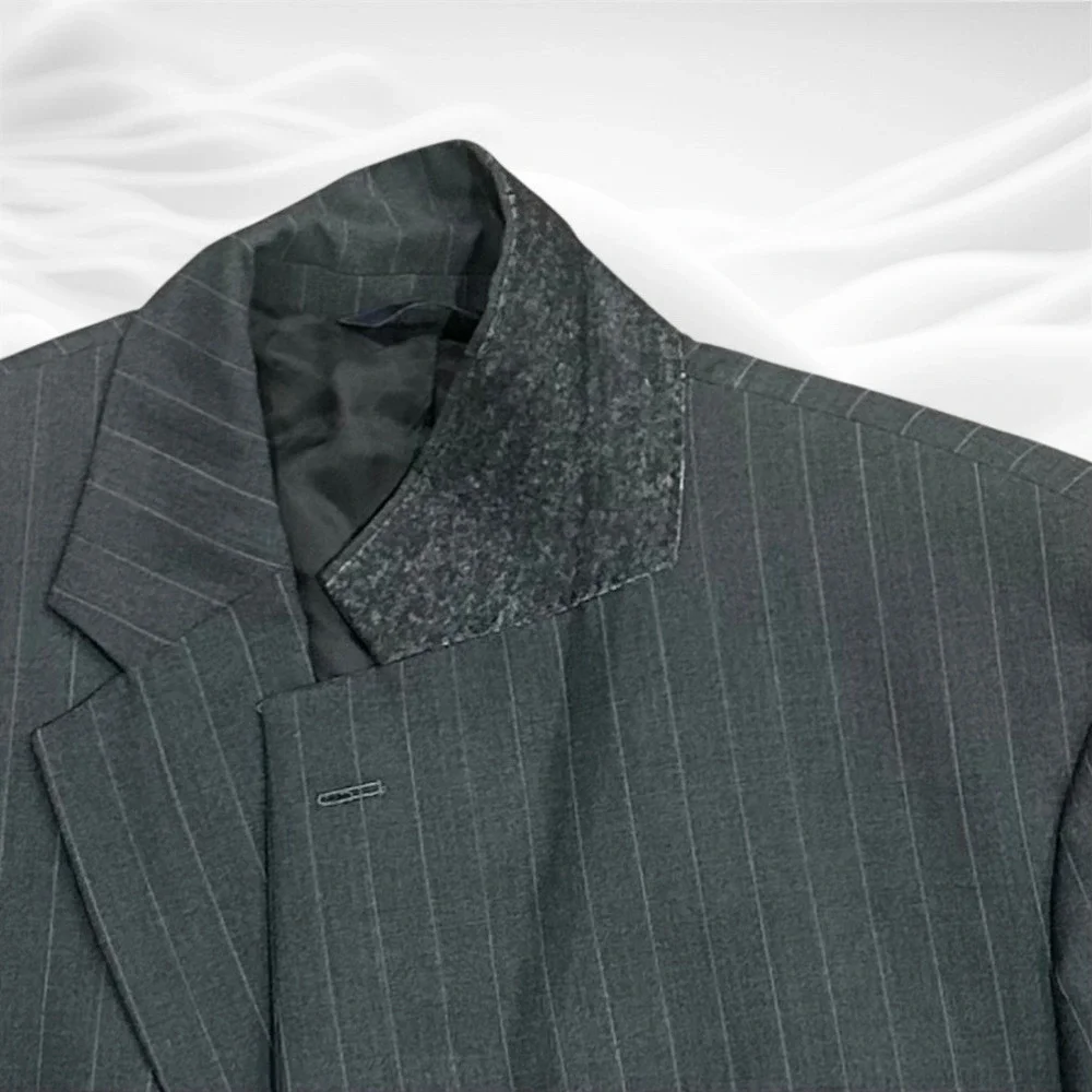 Brooks Brothers 346‎ Stretch  2 Piece Suit 43L Gray PinStripe Wool 36X30(cuffed)